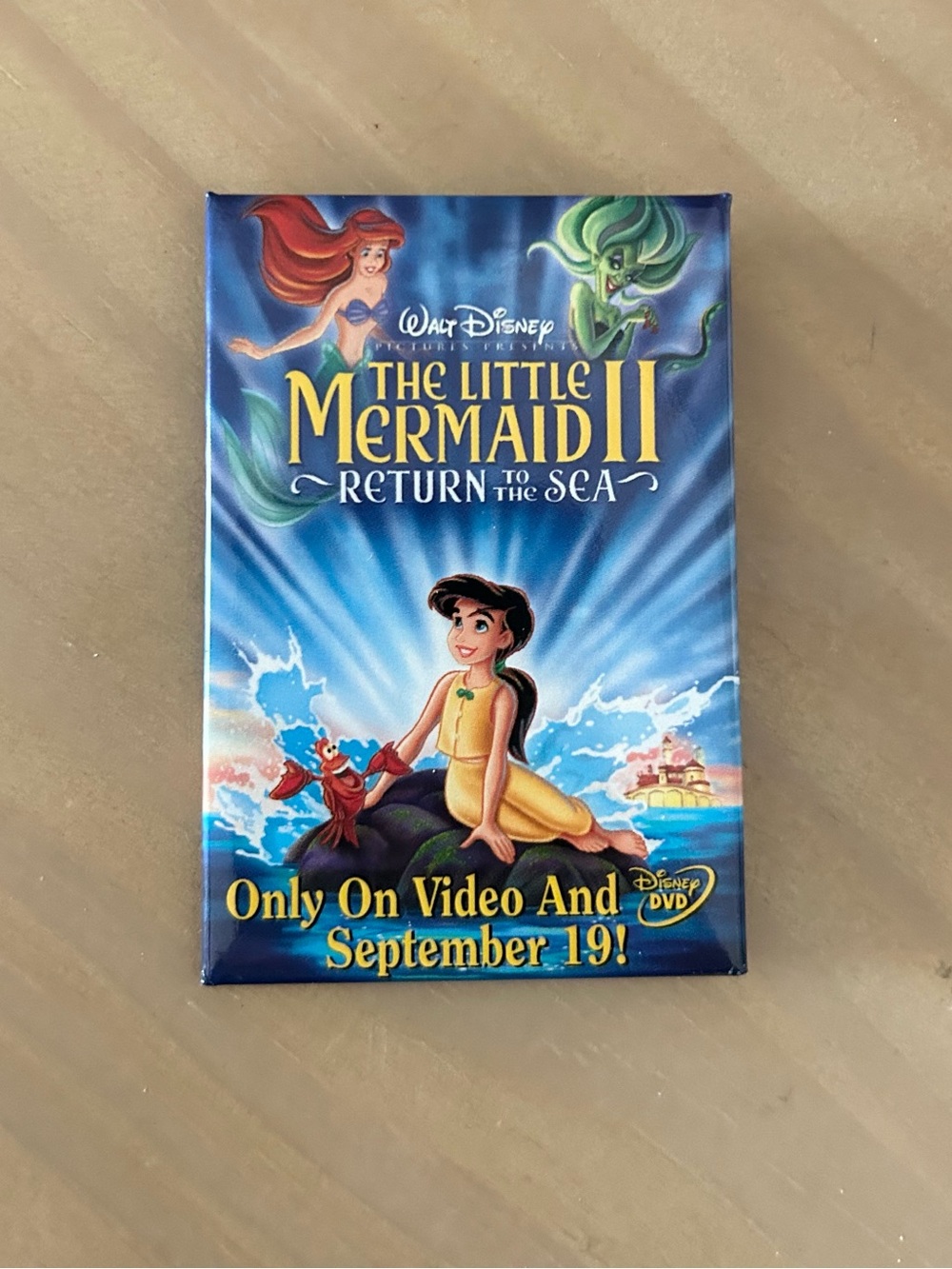 Y2K Disney Little Mermaid II Return to the Sea Promo Pin VHS DVD 2000